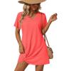 Ekouaer Women’s Coverup Short Sleeve Swimsuit Cover Ups 2026 Summer Bathing Suit Cover Twisted Cover Up Dress S-2XL(Coral Orange)