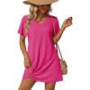 Ekouaer Women’s Coverup Short Sleeve Swimsuit Cover Ups 2026 Summer Bathing Suit Cover Twisted Cover Up Dress S-2XL(Hot Pink)