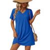 Ekouaer Women’s Coverup Short Sleeve Swimsuit Cover Ups 2026 Summer Bathing Suit Cover Twisted Cover Up Dress S-2XL(Snorkel Blue)