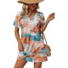 Ekouaer Women’s Coverup Short Sleeve Swimsuit Cover Ups 2026 Summer Bathing Suit Cover Twisted Cover Up Dress S-2XL(Tie Dye Watercolor)