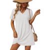 Ekouaer Women’s Coverup Short Sleeve Swimsuit Cover Ups 2026 Summer Bathing Suit Cover Twisted Cover Up Dress S-2XL(White)