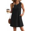 Ekouaer Womens Swimsuit Cover Up Pleated Front Bathing Suit Coverups 2026 Casual Tank Beach Dress with Pockets S-2XL(Black)
