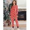 Ekouaer Christmas Onesie Fleece Long Sleeve Adult One Piece Pajamas for Women Zipper Pjs with Pocket S-XXL(Reindeer Red)