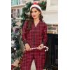 Ekouaer Christmas Onesie Fleece Long Sleeve Hooded One Piece Pajamas for Women Zipper Pjs with Pocket S-XXL(Red Candy)