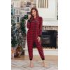 Ekouaer Christmas Onesie Fleece Long Sleeve Hooded One Piece Pajamas for Women Zipper Pjs with Pocket S-XXL(Red Candy)