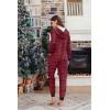 Ekouaer Christmas Onesie Fleece Long Sleeve Hooded One Piece Pajamas for Women Zipper Pjs with Pocket S-XXL(Red Candy)