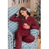 Ekouaer Christmas Onesie Fleece Long Sleeve Hooded One Piece Pajamas for Women Zipper Pjs with Pocket S-XXL(Red Candy)