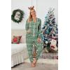 Ekouaer Christmas Onesies for Women Zipper Hooded Onesie Pajamas Adult Soft One Piece Pajama with Pockets(Green Teddy Bear Pattern)