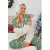 Ekouaer Christmas Onesies for Women Zipper Hooded Onesie Pajamas Adult Soft One Piece Pajama with Pockets(Green Teddy Bear Pattern)