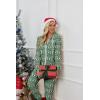 Ekouaer Christmas Onesies for Women Zipper Hooded Onesie Pajamas Adult Soft One Piece Pajama with Pockets(Green Teddy Bear Pattern)