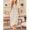 Ekouaer Cotton Nightgowns for Women Short Sleeve House Dress Pleated Night Gown Button Sleep Shirt Ladies Nightdress(Floral Yellow)