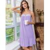 Ekouaer Cotton Nightgowns for Women Sleeveless Night Gown Lace Sleep Dress Button Night Shirt Victorian Nightdress(Purple)