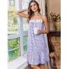 Ekouaer Cotton Nightgowns for Women Sleeveless Night Gown Lace Sleep Dress Button Night Shirt Victorian Nightdress(Purple Floral)