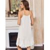 Ekouaer Cotton Nightgowns for Women Sleeveless Night Gown Lace Sleep Dress Button Night Shirt Victorian Nightdress(White)