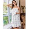 Ekouaer Cotton Nightgowns for Women Sleeveless Night Gown Lace Sleep Dress Button Night Shirt Victorian Nightdress(White Purple Floral)