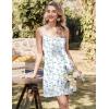 Ekouaer Cotton Nightgowns for Women Sleeveless Night Gown Tank Sleepshirts Racerback Sleep Dress Spaghetti Strap Chemise(Blue Floral White)