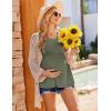 Ekouaer Maternity Shirts 3 Packs Flying Short Sleeve Maternity Tops V Neck T-Shirt Pregnancy Clothes S-XXL(Black/Olive Green/Grey)