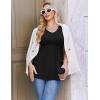 Ekouaer Maternity Shirts 3 Packs Flying Short Sleeve Maternity Tops V Neck T-Shirt Pregnancy Clothes S-XXL(Black/Pink/Black Stripe)