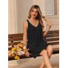 Ekouaer Nightgowns for Women Bamboo Viscose Night Gown Sleeveless Sleep Shirts Tank Sleep Dress V-neck Sleepwear(Black)
