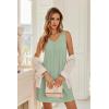 Ekouaer Nightgowns for Women Bamboo Viscose Night Gown Sleeveless Sleep Shirts Tank Sleep Dress V-neck Sleepwear(Light Green)