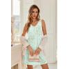 Ekouaer Nightgowns for Women Bamboo Viscose Night Gown Sleeveless Sleep Shirts Tank Sleep Dress V-neck Sleepwear(Light Green Floral)