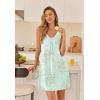 Ekouaer Nightgowns for Women Bamboo Viscose Night Gown Sleeveless Sleep Shirts Tank Sleep Dress V-neck Sleepwear(Light Green Floral)