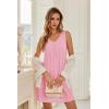 Ekouaer Nightgowns for Women Bamboo Viscose Night Gown Sleeveless Sleep Shirts Tank Sleep Dress V-neck Sleepwear(Pink)