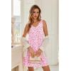 Ekouaer Nightgowns for Women Bamboo Viscose Night Gown Sleeveless Sleep Shirts Tank Sleep Dress V-neck Sleepwear(Pink Floral)