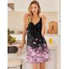 Ekouaer Nightgowns for Women Sexy Sleep Shirts Sleeveless Sleep Dress V Neck Night Shirts Pleated Chemise(Cherry Blossoms)
