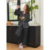 Ekouaer Satin Pajama Set Long Sleeve Button Down Pj Sets Ruffle Silk Valentine Pajamas for Women(Black)
