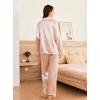 Ekouaer Satin Pajama Set Long Sleeve Button Down Pj Sets Ruffle Silk Valentine Pajamas for Women(Champagne)