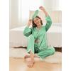 Ekouaer Satin Pajama Set Long Sleeve Button Down Pj Sets Ruffle Silk Valentine Pajamas for Women(Gossamer Green)