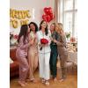 Ekouaer Satin Pajama Set Long Sleeve Button Down Pj Sets Ruffle Silk Valentine Pajamas for Women(White)