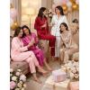 Ekouaer Satin Pajama Set Long Sleeve Button Down Pj Sets Ruffle Silk Valentine Pajamas for Women(White)
