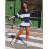 Ekouaer Two Piece Sets for Women Summer Lounge Sets 2026 Striped Shirts and Shorts Set Oversized Matching Outfit(Navy White Combo)