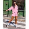 Ekouaer Two Piece Sets for Women Summer Lounge Sets 2026 Striped Shirts and Shorts Set Oversized Matching Outfit(Pink)