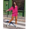 Ekouaer Two Piece Sets for Women Summer Lounge Sets 2026 Striped Shirts and Shorts Set Oversized Matching Outfit(Rose Red)