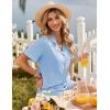 Ekouaer Womens Pajama Sets Button Up Summer Cute Pjs 2 Piece Short Sleeve Sleepwear Lounge Set S-XXL(Light Blue)