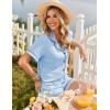 Ekouaer Womens Pajama Sets Button Up Summer Cute Pjs 2 Piece Short Sleeve Sleepwear Lounge Set S-XXL(Light Blue With Heart)