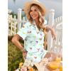 Ekouaer Womens Pajama Sets Button Up Summer Cute Pjs 2 Piece Short Sleeve Sleepwear Lounge Set S-XXL(Light Green With Wine Glass)