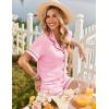 Ekouaer Womens Pajama Sets Button Up Summer Cute Pjs 2 Piece Short Sleeve Sleepwear Lounge Set S-XXL(Pink)