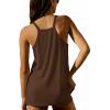 Ekouaer Womens Two Piece Lounge Sets Cami Short Set Soft V Neck Athletic Clothes Summer Matching Outfits(Coffee)