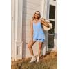 Ekouaer Womens Two Piece Lounge Sets Cami Short Set Soft V Neck Athletic Clothes Summer Matching Outfits(Light Blue)