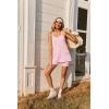 Ekouaer Womens Two Piece Lounge Sets Cami Short Set Soft V Neck Athletic Clothes Summer Matching Outfits(Pink)