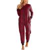 Ekouaer Christmas Onesie Fleece Long Sleeve Hooded One Piece Pajamas for Women Zipper Pjs with Pocket S-XXL(Red Candy)