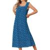Ekouaer Cotton Nightgowns for Women Long Sleeveless Night Gown Victorian Sleep dress Soft Night Dress Ladies Sleepwear(Dog Footprints)