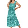 Ekouaer Cotton Nightgowns for Women Long Sleeveless Night Gown Victorian Sleep dress Soft Night Dress Ladies Sleepwear(Green Floral)
