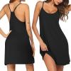Ekouaer Cotton Nightgowns for Women Sleeveless Night Gown Tank Sleepshirts Racerback Sleep Dress Spaghetti Strap Chemise(Black)