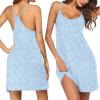 Ekouaer Cotton Nightgowns for Women Sleeveless Night Gown Tank Sleepshirts Racerback Sleep Dress Spaghetti Strap Chemise(Blue Flowers)
