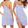 Ekouaer Cotton Nightgowns for Women Sleeveless Night Gown Tank Sleepshirts Racerback Sleep Dress Spaghetti Strap Chemise(Floral Purple)